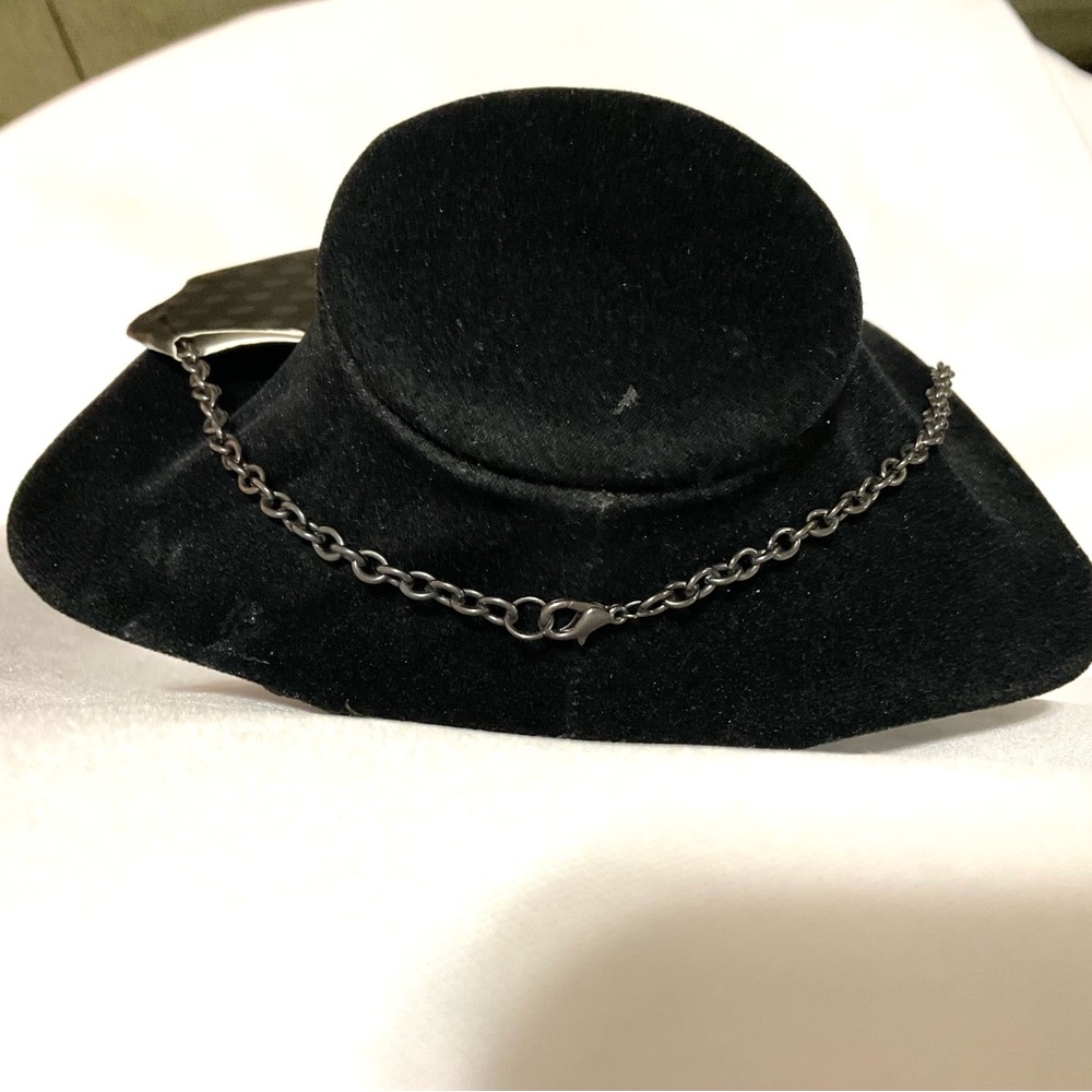 Blue Beaded Necklace on Black Chain - Picture 6 of 6